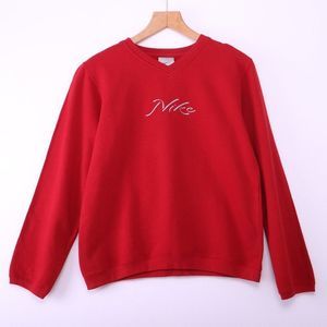 Nike V Neck Embroidered Logo Red Sweatshirt